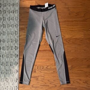 Nike Gray and Black Performance Leggings